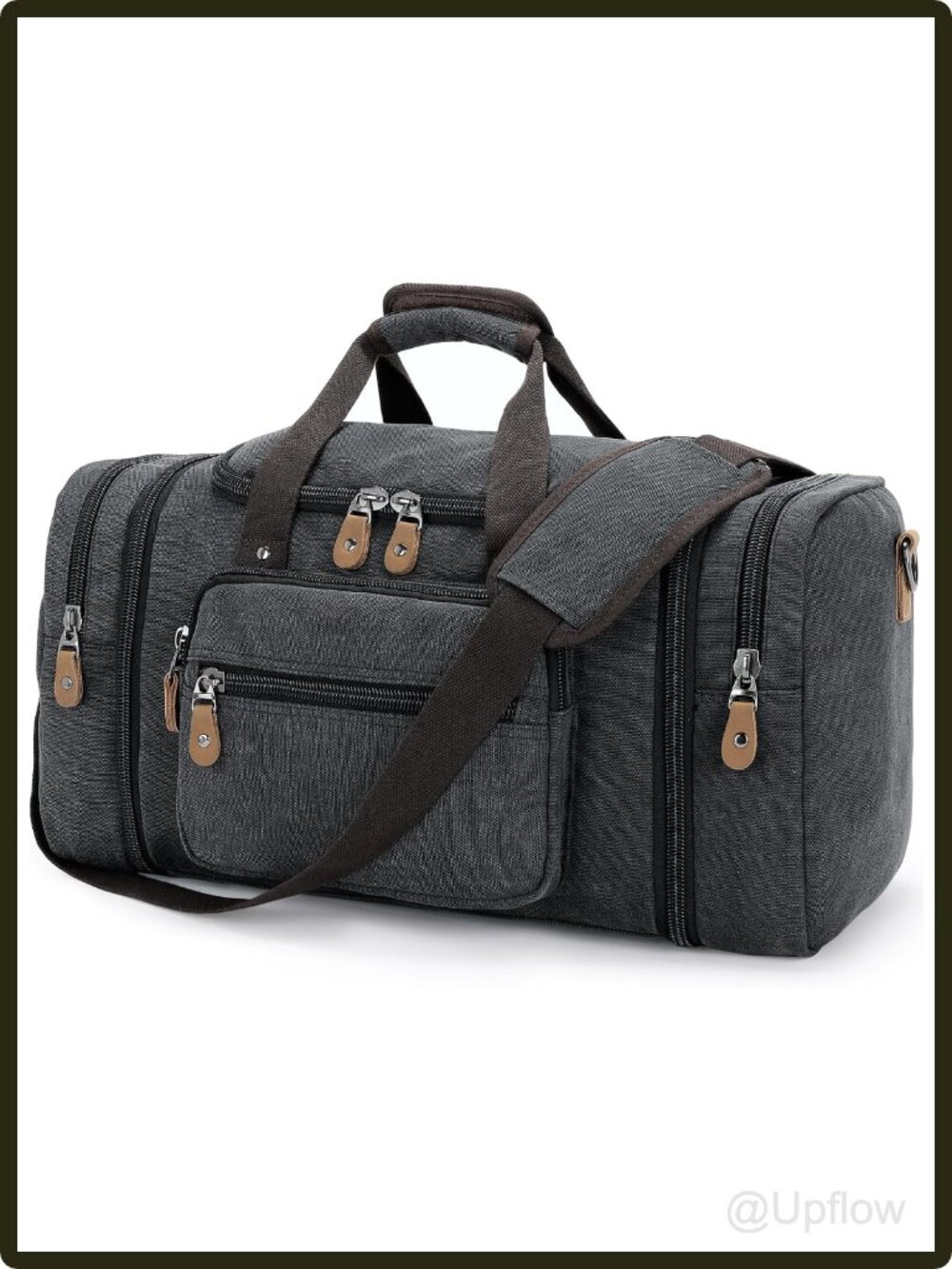 Expandable 60L Canvas Travel Duffle Weekender Overnight Carry-On Bag
